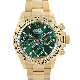 Rolex Cosmograph Daytona 40mm 18K Yellow Gold Green Dial Mens Watch