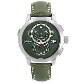 Glashütte Original Pano Navigator Platinum Green Dial Men Watch 1-95-01-07-14-04