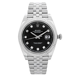 Rolex Datejust 41 Jubilee Steel Black Diamond Dial Automatic Mens Watch