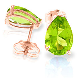 3 CTW 14K Solid Rose Gold Allure Peridot Stud Earrings