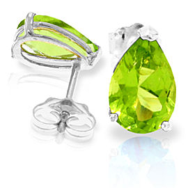 3 CTW 14K Solid White Gold Sweet Charmer Peridot Earrings