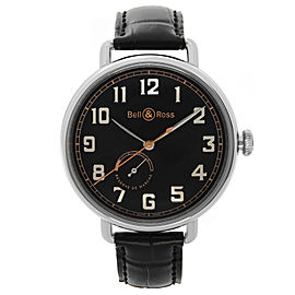 Bell & Ross WW1-97 Heritage Steel Black Dial Mens Watch BRWW197-HER-ST/SCR