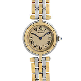 Cartier Panthere Vendome 24mm 18k Gold Steel Champagne Dial Ladies Watch