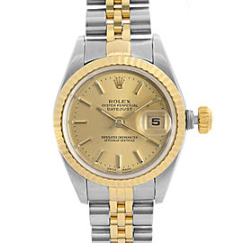 Rolex Datejust Steel 18k Yellow Gold Champagne Dial Automatic Ladies Watch