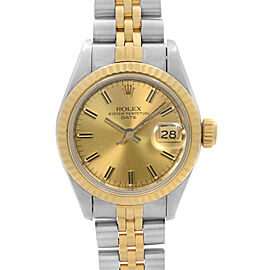 Rolex Date 26mm Steel 18K Gold Champagne Dial Automatic Ladies Watch