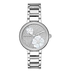 Michael Kors Courtney Steel Crystal MOP Dial Ladies Quartz Watch MK3835