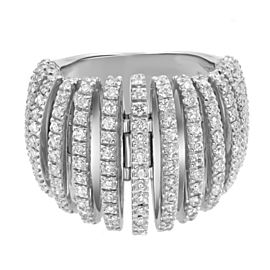 Piero Milano Natural Diamond Large Ladies Ring 18k White Gold 2.06cttw Size 7.5