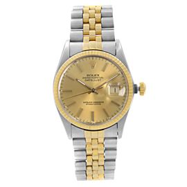 Rolex Datejust 36mm Steel 18k Yellow Gold Champagne Dial Automatic Watch