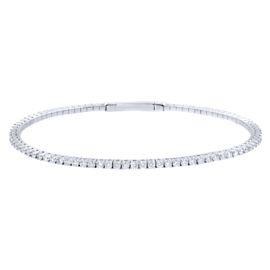 Rachel Koen Diamond Tennis Bangle Bracelet 14K White Gold 1.50cttw