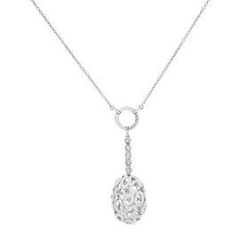 True Natural Diamond Drop Pendant Necklace 18k White Gold 1.33cttw