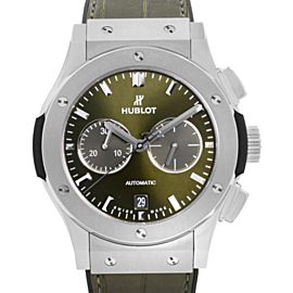 Hublot Classic Fusion 42mm Chrono Titanium Green Dial Mens Watch