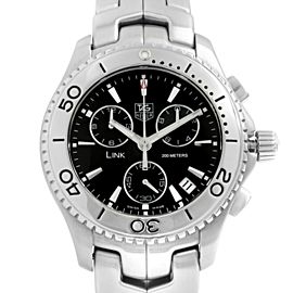 Tag Heuer Link 42mm Steel Chronograph Black Dial Mens Quartz Watch