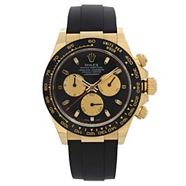 Rolex Daytona Pual Newman Chrono 18K Yellow Gold Black Dial Mens Watch