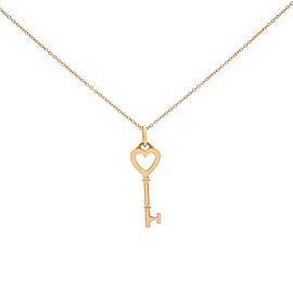 True Key Heart Pendant Necklace 18k Rose Gold