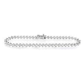 Rachael Koen Round Diamond Tennis Bracelet 14k White Gold 2.86 cttw