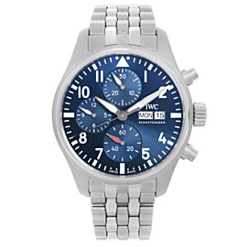 IWC Pilot Chronograph 41 Day Date Steel Blue Dial Automatic Mens Watch