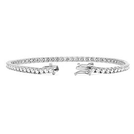 Rachel Koen Prong Set Diamond Tennis Bracelet 14K White Gold 3.12Cttw 7 Inches