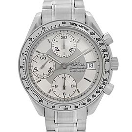 Omega Speedmaster 39mm Date Silver Sticks Dial Steel Automatic Watch