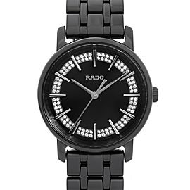 Rado Diamaster 33mm Ceramic Diamond Black Dial Quartz Ladies Watch