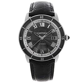 Cartier Ronde Croisiere Stainless Steel Gray Dial Automatic Mens Watch