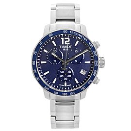 Tissot Quickster 42mm Steel Chronograph Blue Dial Mens Watch