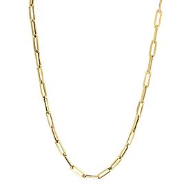 True Paper Clip Link Chain Necklace 14K Yellow Gold 18 inches