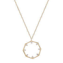 True Diamond Octagon Pendant Necklace