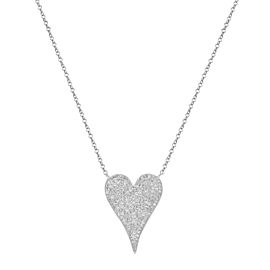 True Pave Diamond Heart Pendant Necklace