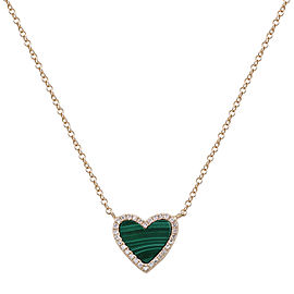 True Diamond Malachite Heart Pendant Necklace