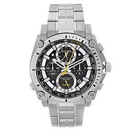 Bulova Precisionist 46mm Steel Chronograph Black Dial Mens Quartz Watch