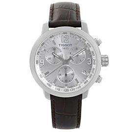 Tissot PRC 200 42mm Steel Leather Silver Dial Quartz Watch