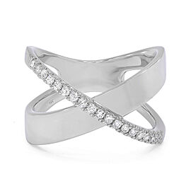 True Pave Diamond X Ring Band