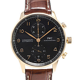 IWC Portuguese 41mm 18k Rose Gold Black Dial Automatic Men Watch