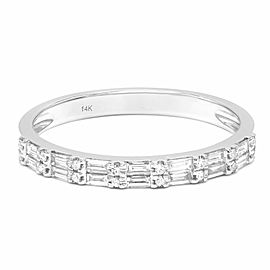 True Baguette and Round Cut Diamond Wedding Band