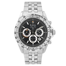 Bulova Marine Star 43mm Chronograph Steel Black Dial Quartz Mens Watch