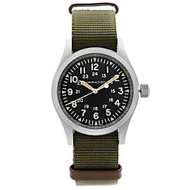 Hamilton Khaki Field 38mm Steel Black Dial Hand Wind Mens Watch