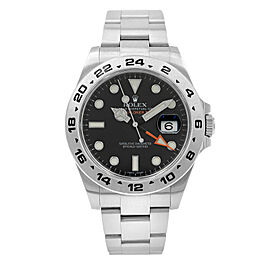 Rolex Explorer II Steel GMT Orange Hand Black Dial Automatic Men Watch