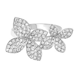 True Diamond Double Flower Cocktail Ring