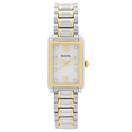 Bulova Two-Tone Stainless Steel Diamond MOP Dial Quartz Ladies Watch