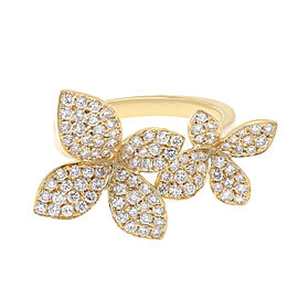 True Rachel Koen Diamond Double Flower Cocktail Ring