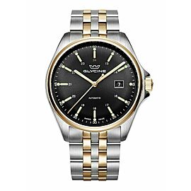 Glycine Combat 6 Classic Two-Tone Steel Black Dial Automatic Mens Watch