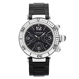 Cartier Pasha Seatimer Chronograph Steel Black Dial Automatic Watch