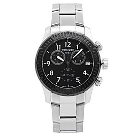 Tissot V8 Steel Chronograph Black Dial Quartz Mens Watch