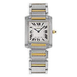 Cartier Tank Francaise 25mm Steel 18K Yellow Gold Quartz Ladies Watch