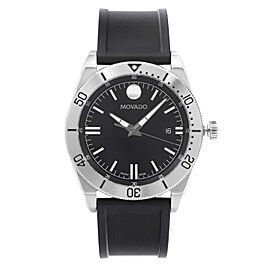 Movado Sport Stainless Steel Black Dial Quartz Mens Watch