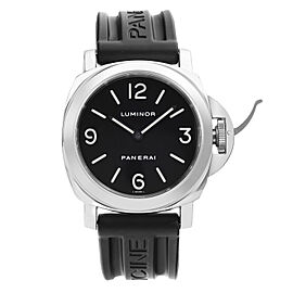 Panerai Luminor Stainless Steel Black Dial Hand Wind Mens Watch