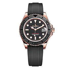 Rolex Yacht Master 18K Rose Gold Rubber Black Dial Unisex Watch