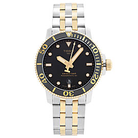 Tissot Seastar Two Tone Steel Black Dial Quartz Watch