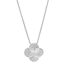 True 1.76Cttw Pave Set Round Cut Diamond Flower Pendant Necklace