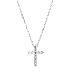 True 1.01Cttw Round Cut Diamond Cross Pendant Necklace